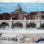 CHRISTO - Rome. Wrapped Ponte Sant' Angelo wrapped, photo-lithography with collage. Global Galleries